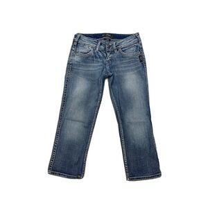 Silver  Jeans‎ Womens  Sz W26 Approx 27x20 Mcknzie Capri Light Wash Blue Denim
